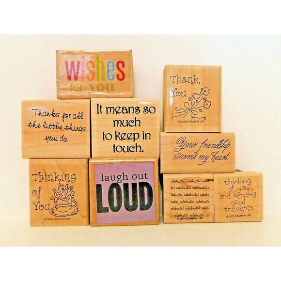 Rubber Stamps Lot of 17 Sentiments Phrases Inkadinkado Stampin' Up Studio G - Picture 4 of 7